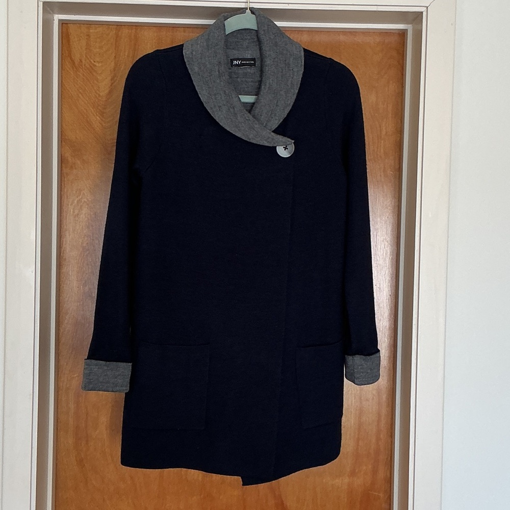 Jones New York Navy and Gray Pea Coat